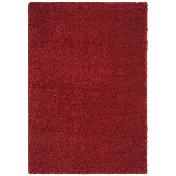 SAFAVIEH August Carlene Solid Plush Shag Area Rug, Red, 8' x 10' - Large - Modern Design, Red, Non-Shedding & Easy Cleaning, Ultra Plush Thick Pile, Ideal for Living Room, Bedroom