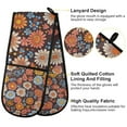 thumbnail image 2 of Yayeee Double Oven Mitt Kitchen Heat Resistant Baking 35" x7" Quilted Glove, Colorful Flowers, 2 of 6