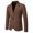 Coffee, variant on JNGSA Men's Slimming Fit Blazer Jackets Solid Color One Button Blazer Collared Suit Long Sleeves Business Casual Jacket Khaki XL