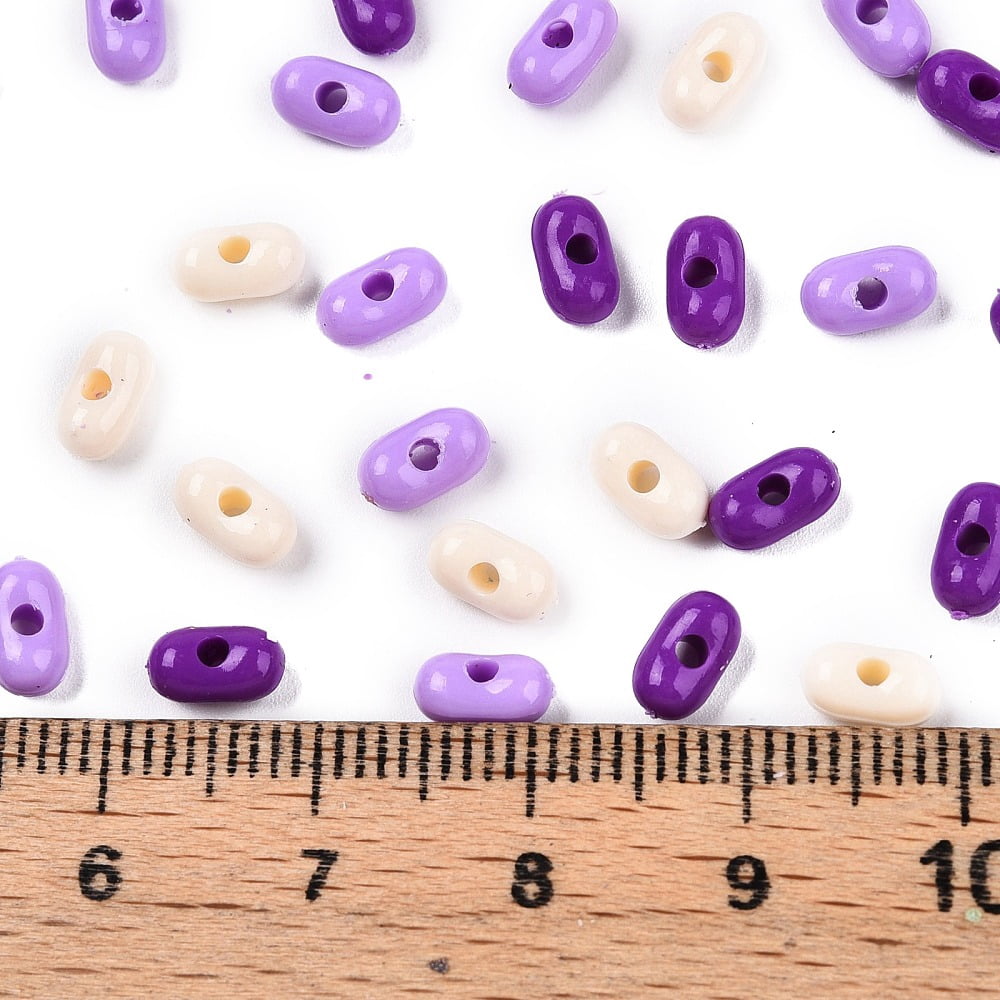 Opaque Acrylic Beads Peanut Purple 6.5x4x3mm Hole: 1.5mm about 9998pcs/500g 500gs