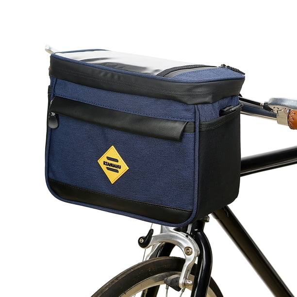 Alforja de bicicleta Bolsa térmica para bicicleta con aislamiento de ciclismo Bolsa para manillar de bicicleta resistente al agua Bolsa frontal para cesta de bicicleta Alforja con soporte para teléfon RZAHUAHU Alforja de bicicleta
