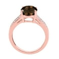 thumbnail image 3 of Mauli Jewels Rings for Women 2.52 Carat Oval Smokey Quartz and Diamond Ring 4-Prong 10K Rose Gold, 3 of 6