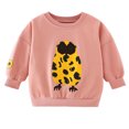 thumbnail image 2 of piuwrlz Long Sleeve Sweaters for Girls Boys Printed Sweatshirt New Loose Round Neck Cotton Without a Hat Hoodie Pink Size 6 Years, 2 of 9