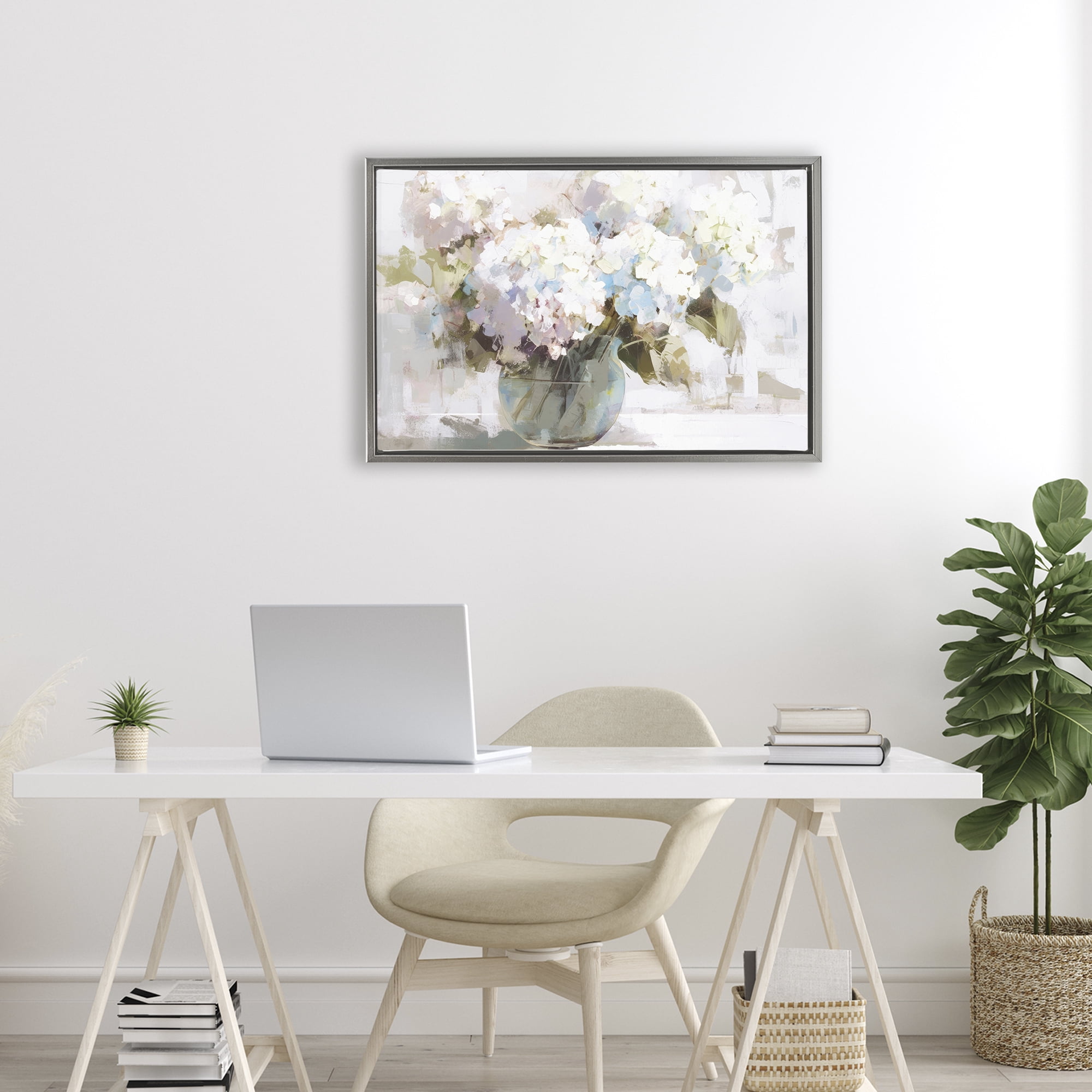 Stupell Industries Blushing Bride Garden Flowers Gray Framed Floater Canvas Wall Art, design by Tina LeCour