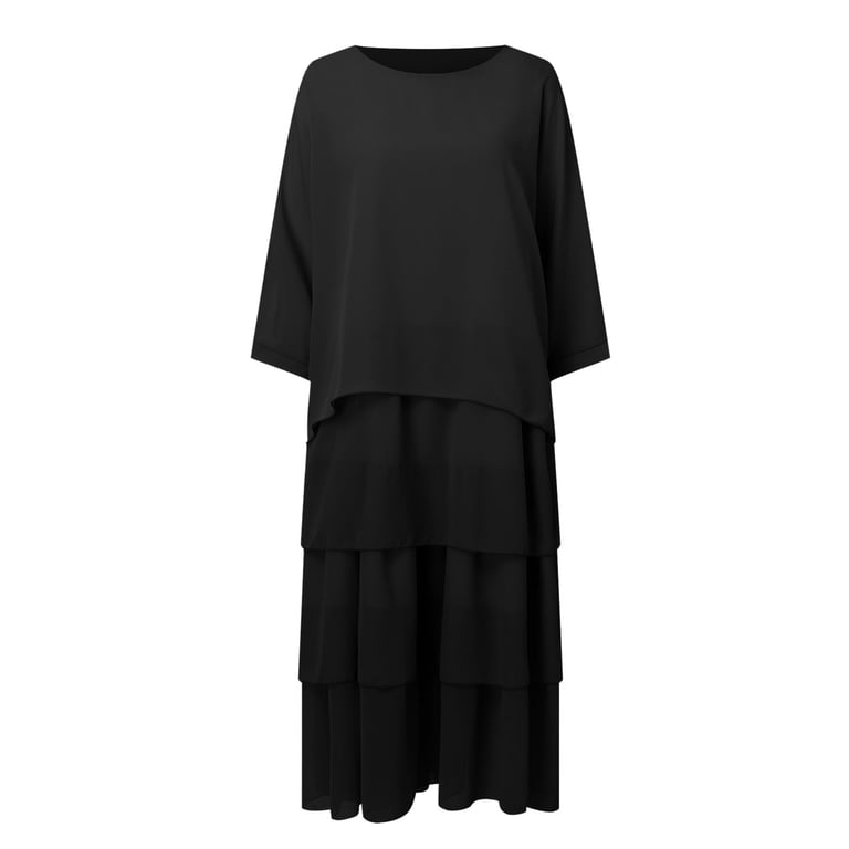 oversized tiered maxi dress Plus Size - Tiered Maxi Dress