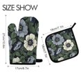 thumbnail image 2 of Yayeee Oven Mitts and Pot Holder Set of 4 Heat Resistant Kitchen Gloves Baking Hot Pad, Dark Floral, 2 of 5
