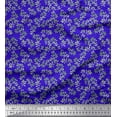 thumbnail image 1 of Soimoi Blue Rayon Fabric Leaf Leaves Print Fabric by Yard 58 Inch Wide, 1 of 3