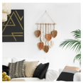 thumbnail image 3 of 2X Chic Boho Macrame Decoración de pared Borlas de hilo hechas a mano Arte de pared tejido Tapiz de hojas Decoración bohemia, C, 3 of 3
