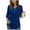 Blue, variant on Women Blouses 3/4 Sleeve V-Neck Solid Color Shirts for Women Dressy Casual Loose T-shirt Outdoor Sport Pullover Outerwear S-2XL
