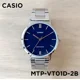 thumbnail image 2 of Reloj pulsera Casio MTP-VT01 con correa de acero inoxidable color plateado - fondo azul, 2 of 6