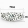 thumbnail image 2 of Rhodium Brass Ring with Top Grade Crystal in Clear for Women Clear Stone Color Style 3W483 Size 10, 2 of 4