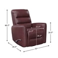 thumbnail image 2 of OakvillePark Crestshire Faux Leather Swivel Glider Reclining Chair, Red, 2 of 15