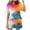 Multicolor 3, variant on Summer Outfits for Women 2 Piece Casual Crewneck Short Sleeve T Shirt and Shorts Graphic Print Lounge Pajamas Set