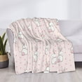 thumbnail image 3 of Honeii Rabbit print throw blanket, crafted from cozy cotton flannel, offers versatile home decor as a bedding suitable for all seasons.-80"x60", 3 of 6