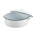 thumbnail image 2 of Steelite GW60526 5 qt Roasting Pan w/ Cover - Enamelware, White with Blue Rim, 2 of 2