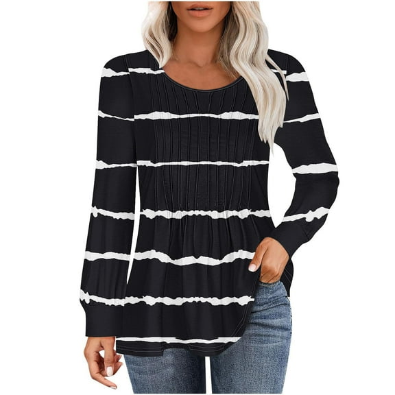 SHE IS My Items Plus Shirts for Women Fall Crew Neck Tops for Women Long Sleeve Blouses for Women Dressy Casual Sexy Tunics for Women 2025 Dressy