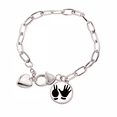 thumbnail image 1 of Two Five Gesture Outline Pattern Heart Chain Bracelet Jewelry Charm Fashion, 1 of 3