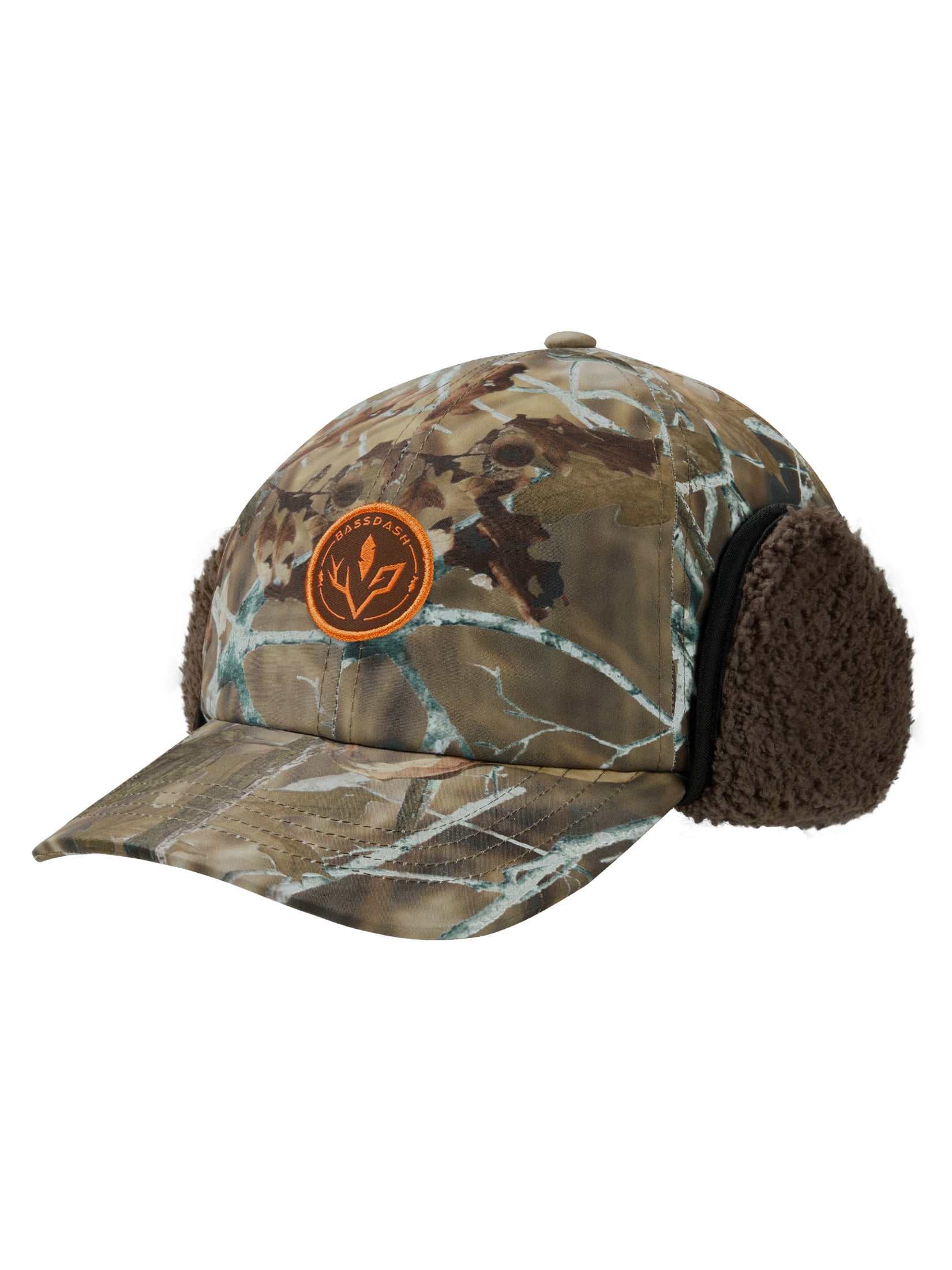 BASSDASH Warm Fleece Lined Hat with Ear Flap Winter Water Resistant Windproof Baseball Sports Cap for Hunting Hiking Fishing