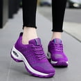 thumbnail image 2 of Fsqjgq Sneakers for Womens Womens Shoes Nice Design Women Ladies Breathable Mesh Air Cushion Mesh Casual Lightweight Soft Bottom Lace Up Running Shoes Purple Asian Size 37, 2 of 5