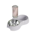 thumbnail image 2 of SHENGXINY Stainless Steel Cat Food Bowl and Water Bowl Set - 2 in 1 Automatic Gravity Water Dispenser, Integrated Food Water Bowl for Small Medium Dogs & Cats Gray 11.81x4.72x10.24in, 2 of 6