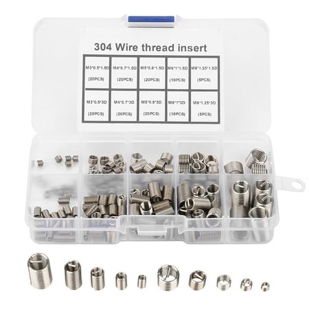 

Stainless Steel Coiled Wire Thread Inserts Set (150pcs M3-M8 SS304)