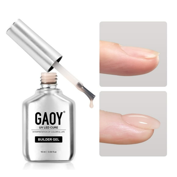 Gel formador de uñas GAOY, 16 ml, fortalecedor de uñas, color rosa lechoso