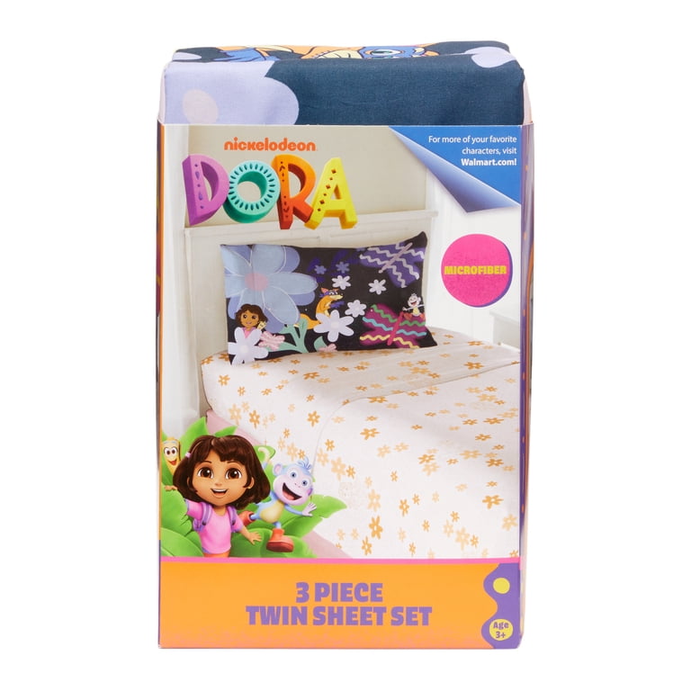アメキャラ　DORA シーツセット Dora Kids 3 Piece Pink Orange Floral Sheet Set, Twin - Walmart.com