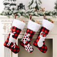 thumbnail image 4 of pitrice 3PCS Christmas Stocking Red and Black Grid Elk Snowflake Xmas Character Socks Christmas Tree Pendant, 4 of 8