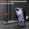 thumbnail image 3 of Dteck Magnetic for iPhone 17e / iPhone 16e Case with Kickstand, Shockproof TPU+PC Case Compatible with MagSafe Military Grade Ring Stand Heavy Duty Drop Rugged Cover for iPhone 16e/17e,Purple, 3 of 6