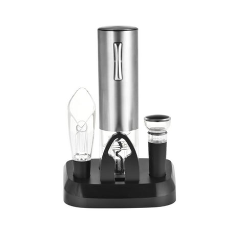 

Electric Wine Opener Set with Stand USB Charging Corkscrew Remover One-click Button Rechargeable Cordless Bottle Openers with Wine Pourer Vacuum Stoppers Foil Cutter for Home Party Wedding