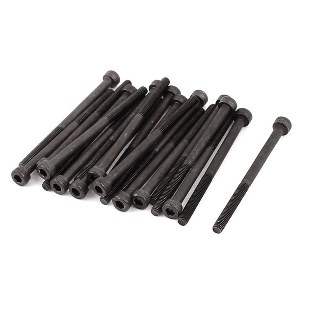 Tornillos de socket hexagonal de acero aleado M3x45mm 12.9 con rosca parcial color negro, 20 piezas