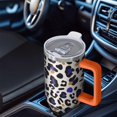 thumbnail image 6 of Leopard Print 40oz Tumbler– Stainless Steel Insulated Tumbler with Handle and Straw, Large Capacity Travel Cup for Hot & Cold Drinks, 6 of 6