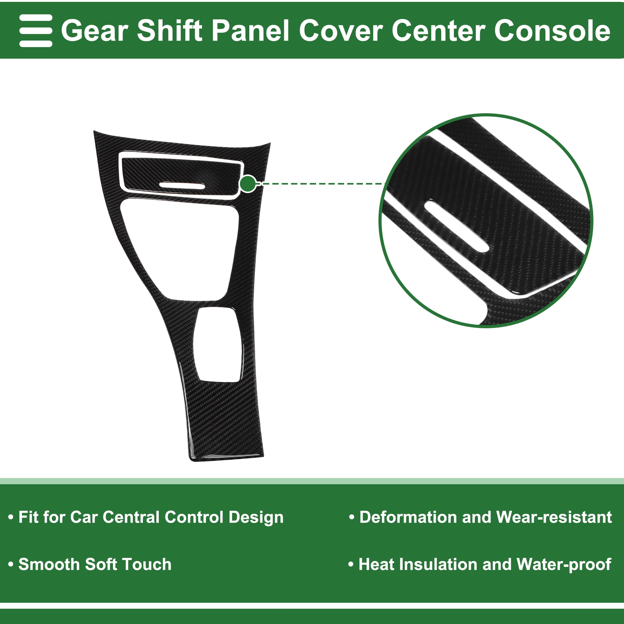 Unique Bargains Central Control Gear Shift Panel Trim Cover for BMW 325i 2006-2011 Gear Shift Control Anti-Scratch Panel Sticker Carbon Fiber Black Full Coverage