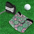 thumbnail image 5 of Haosy Abstract Pink Green Circles Golf Mallet Putter Cover Strong Magnetic Leather Golf Club Headcover Closure, 5 of 7