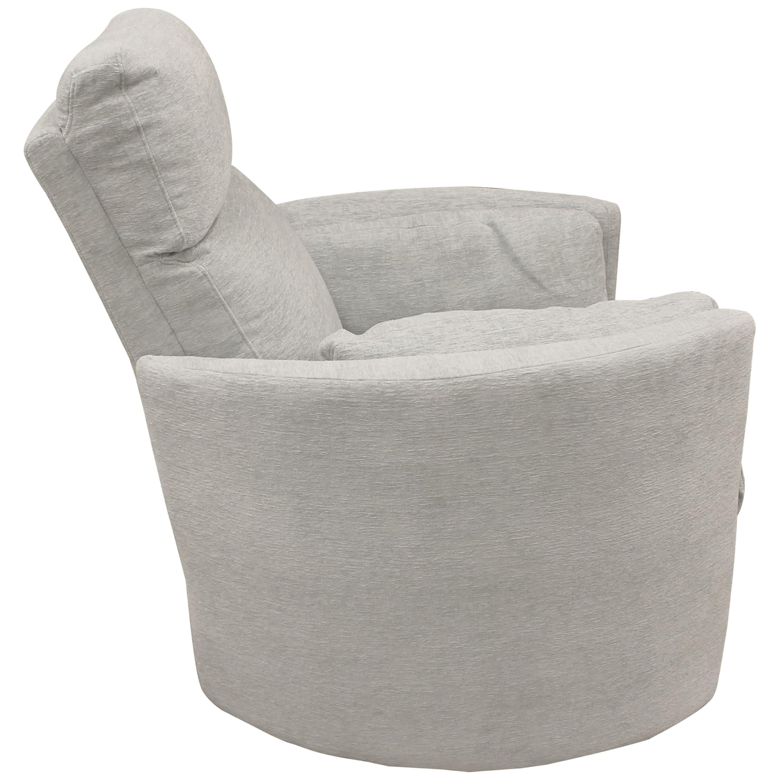Pemberly Row Fabric Power Swivel Glider Recliner Chair in Mineral White