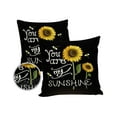 thumbnail image 2 of Outdoor Throw Pillow Cover Farm Watercolor Sunflowers Bees Waterproof Cushion Covers 2 Pack Vintage Black Pillow Cases Home Decoration for Patio Garden Couch Sofa, 2 of 7