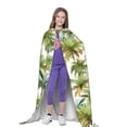 thumbnail image 4 of Honeii Green Hawaii Palms Print Poncho Cape, Cloak Coat, Snuggly Hooded Wearable Blanket, Hooded Cape For Teenagers,Halloween Costumes-Large, 4 of 7