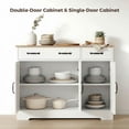 thumbnail image 4 of HOMCOM Buffet Bahut, Armoire de Cuisine Style Ferme 43 Pouces, Blanc, 4 of 10