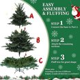 thumbnail image 3 of LAMPHOME 7FT PE/PVC Mixed Christmas Tree - 2257 Lush Tips, 3-Part Hinged, Metal Stand for Festive Ambiance, 3 of 8
