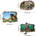 thumbnail image 4 of 3PCS 3D Broken Giant Dinosaur Wall Sticker, Simulation Crack Hole Dinosaur Wall Decal, Self-Adhesive Jurassic World Cracked Smashed Wall Decor Mural f, 4 of 4
