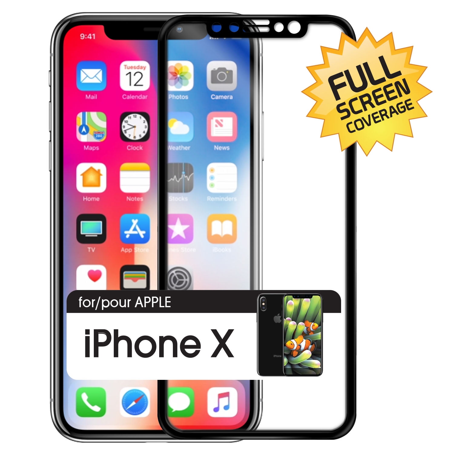 iPhone X Screen Protector, Premium UltraThin Tempered Glass Screen