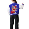 thumbnail image 3 of Staki Christmas Jackets Girl's Jacket Christmas Print Long Sleeve Baseball Bomber Jacket Coat(Blue,7-8 Years), 3 of 7