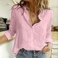 thumbnail image 1 of Hauts à Manches Longues pour Femmes Mode Automne Blouse Ample à Manches Longues Col en V Pull Décontracté, 1 of 8