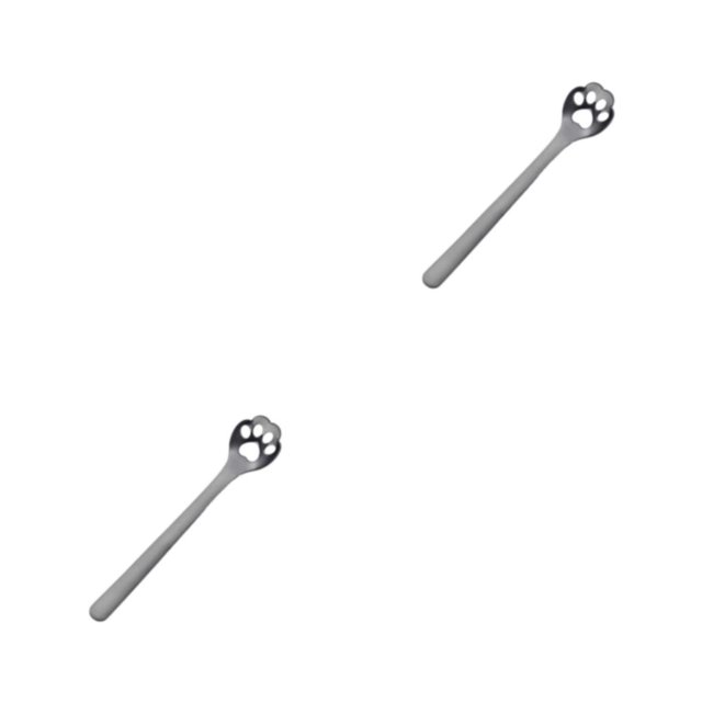 Decodeary Tea Spoon For Tea Essential Teaware For Tea Drinking - Exquisite And Practical Stainless Steel Spoon Stainless Steel Cat's Claw Black 1 2Set