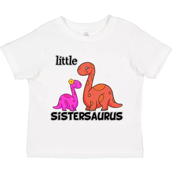 Little Sistersaurus Toddler T-Shirt Sister Dinosaur Cute Gift Child Baby Clothing, Cute Baby Shirt, TODDLER SHORT SLEEVE TEE BELLA CANVAS 3001T