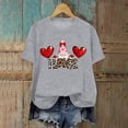 thumbnail image 6 of larppty Valentines Day Cute Love Heart Gnome Leopard Women Girls T-Shirt Fashion Clothes (Grey, L), 6 of 6
