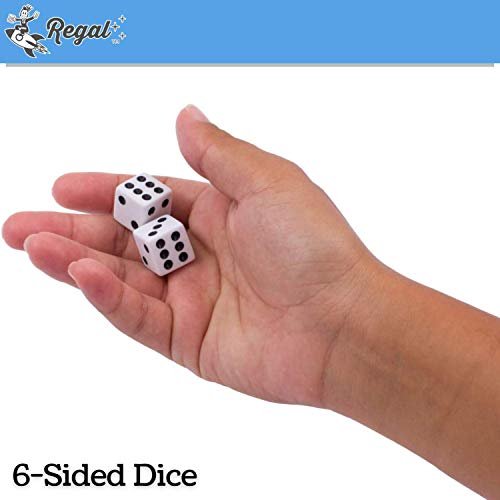 Regal Games - Juego de dados de acrílico de 6 caras para juegos - Tamaño estándar de 16 mm Regal Games Regal Games