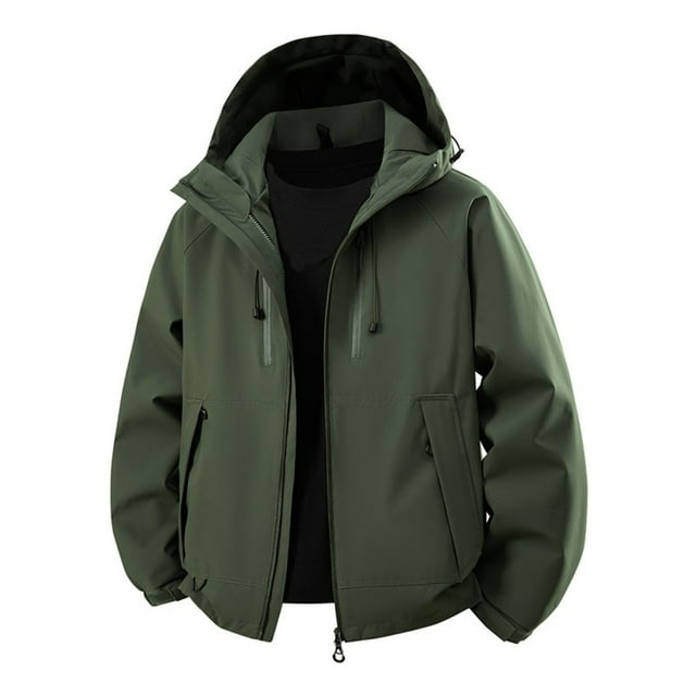 Unisex Trail Utility Jacket Waterproof Windbreaker Adjustable Hood Plus-Size Inclusive Hiking Techwear Gorpcore Adventure Shell