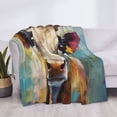 thumbnail image 3 of Rozeui Oil Painting Flower Cow for Flannel Blanket, Soft Fuzzy Plush King Blanket for Winter, Thick and Warm All-Season Bed Throw-50"x40", 3 of 6