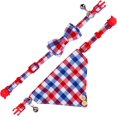 thumbnail image 2 of LAICAIW Breakaway Cat Collar with Bells-2 Pack Cat Collar with Bells, Cat Collars with Bandana, Accessories for Pet Collars, Adjustable for Cats and Small Dogs (Red and Blue), 2 of 6
